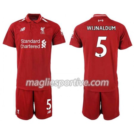 Completo Calcio Liverpool WIJNALDUM 5 Bambino Divisa Prima 2018/2019